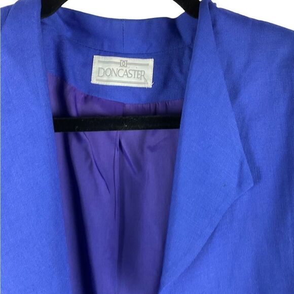 Doncaster royal blue vintage 2 pc suit viscose linen blend sz 18 - Picture 6 of 16